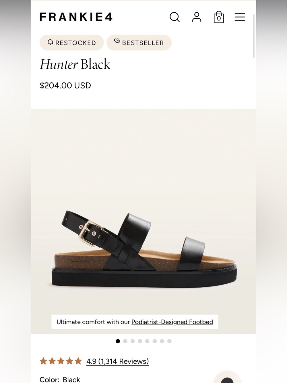 FRANKIE4 Hunter Black Two-Strap Slingback Sandal